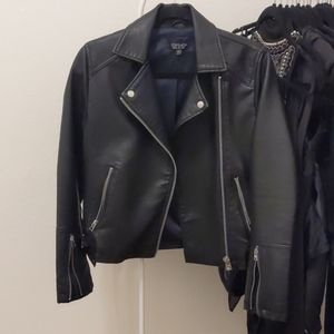 Topshop leather Moto biker jacket